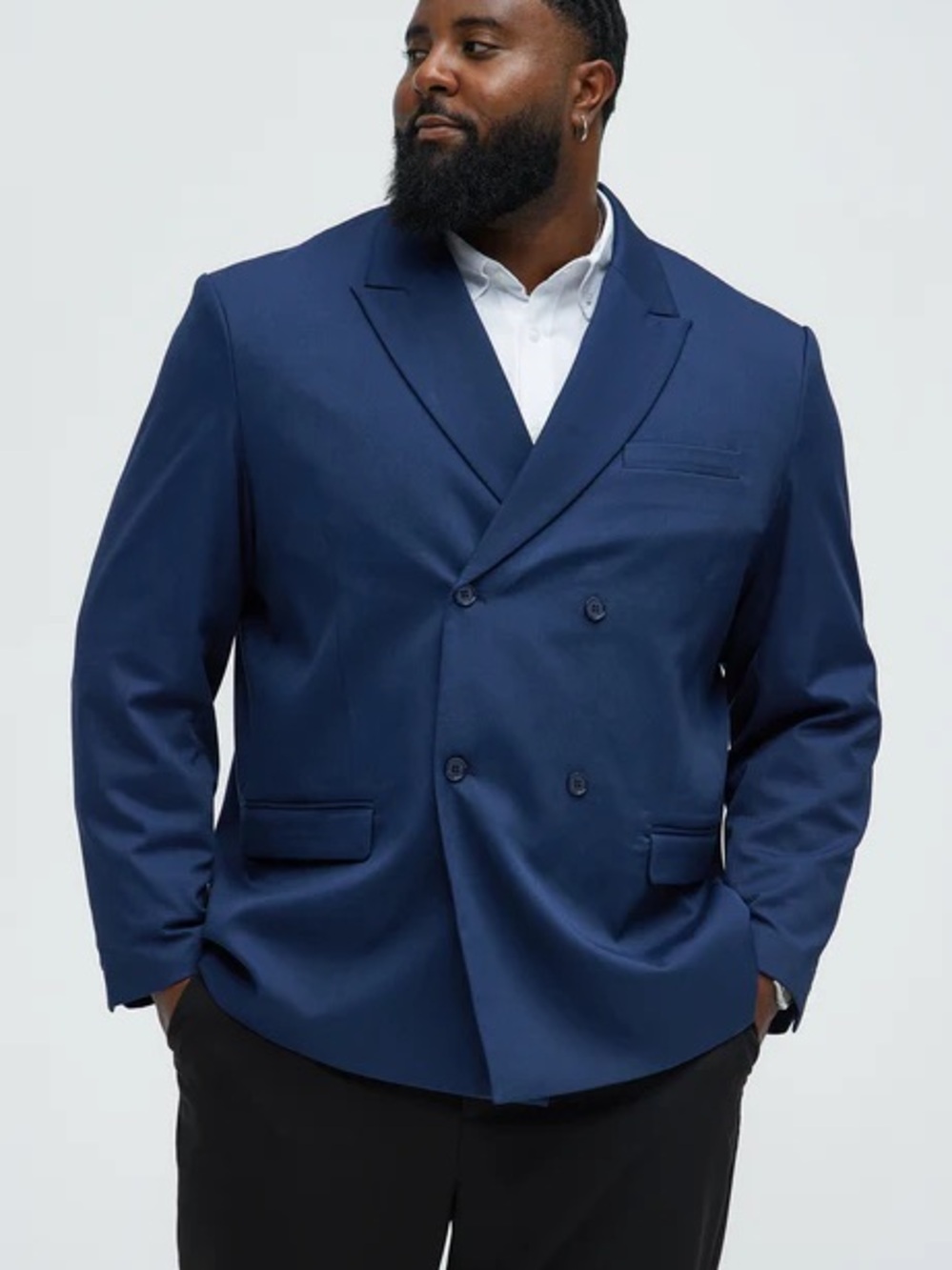 Fashion Nova NovaMEN Gabardine Double Breasted Blazer Suit Jacket 3XL XXXL 52-54